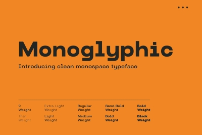 Monoglyphic - Clean Monospace Typeface