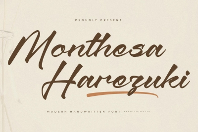 Monthesa Harezuki Modern Handwritten Font