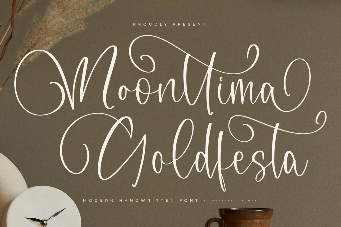 Moonttima Goldfesta Modern Handwritten Font