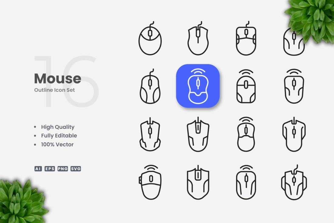 Mouse Outline Icons