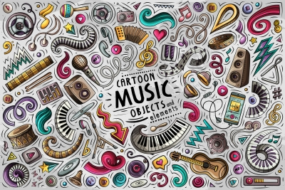 Music Funny Objects & Symbols Set