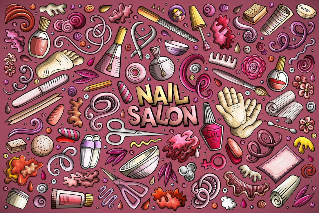 Nail Cartoon Objects Set