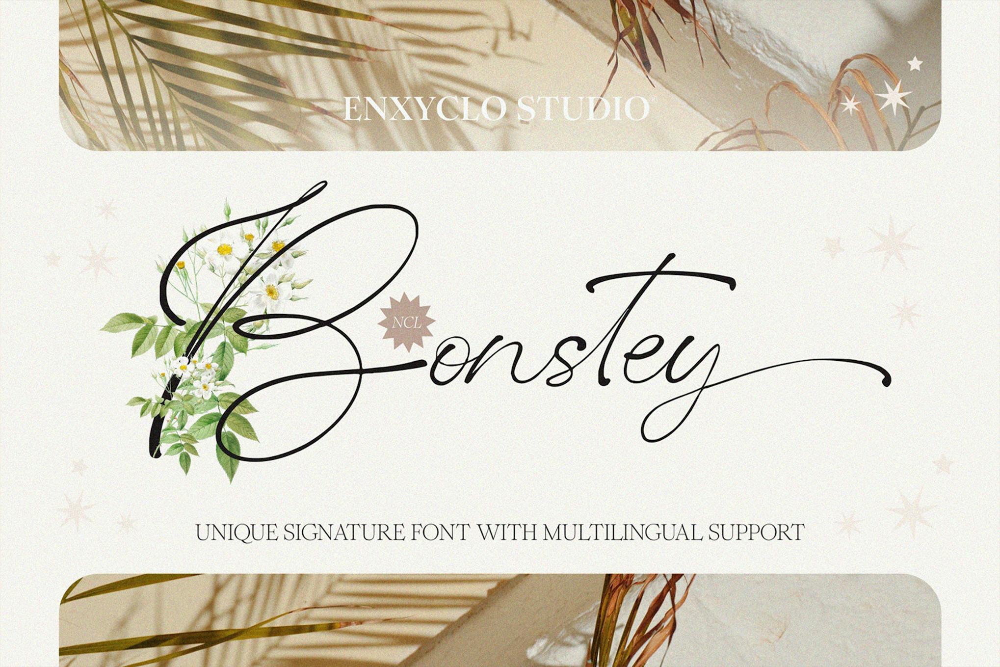NCL Bonstey – Unique Signature Font