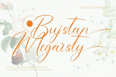 NCL Bujstan Megarsty - Elegant Swash Script Font