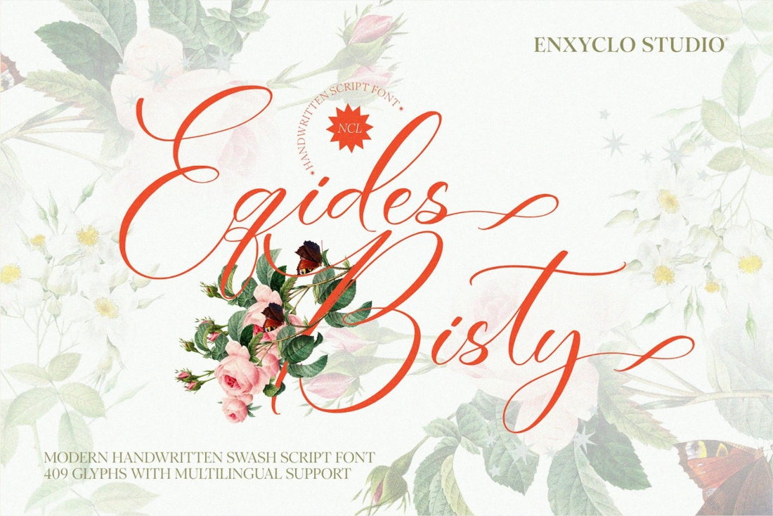 NCL Eqides Bisty - Handwritten Script Swash Font