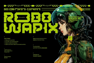 NCL Robowapix - Cyberpunk Futuristic Techno Font
