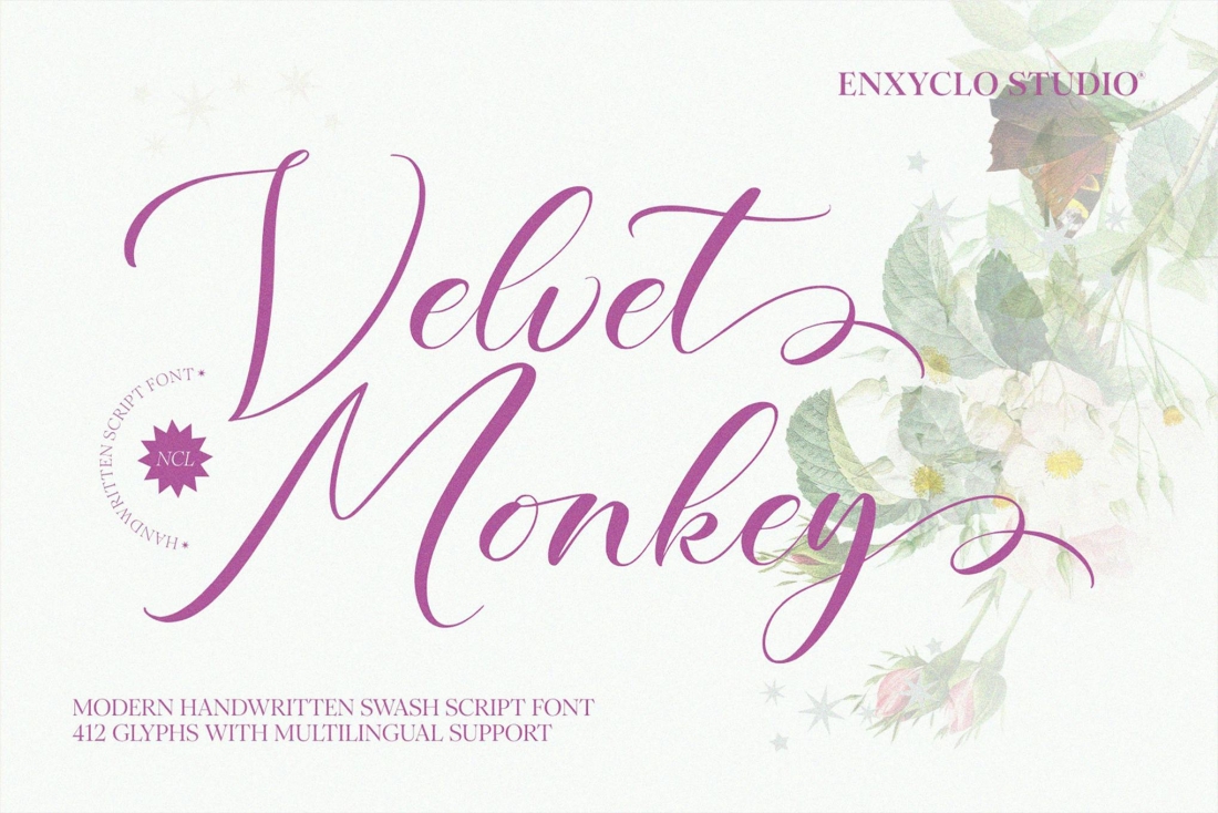 NCL Velvet Monkey - Handwritten Script Font