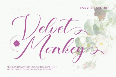 NCL Velvet Monkey - Handwritten Script Font