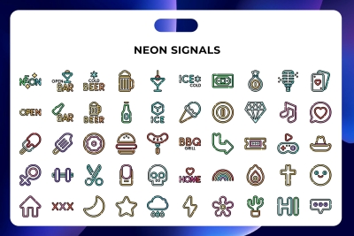 Neon Signals Icons