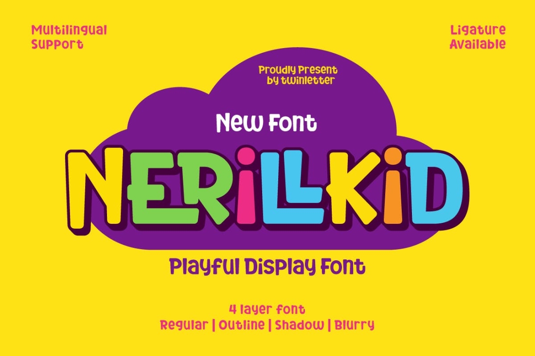 Nerillkid - Playful Display Font