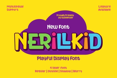 Nerillkid - Playful Display Font