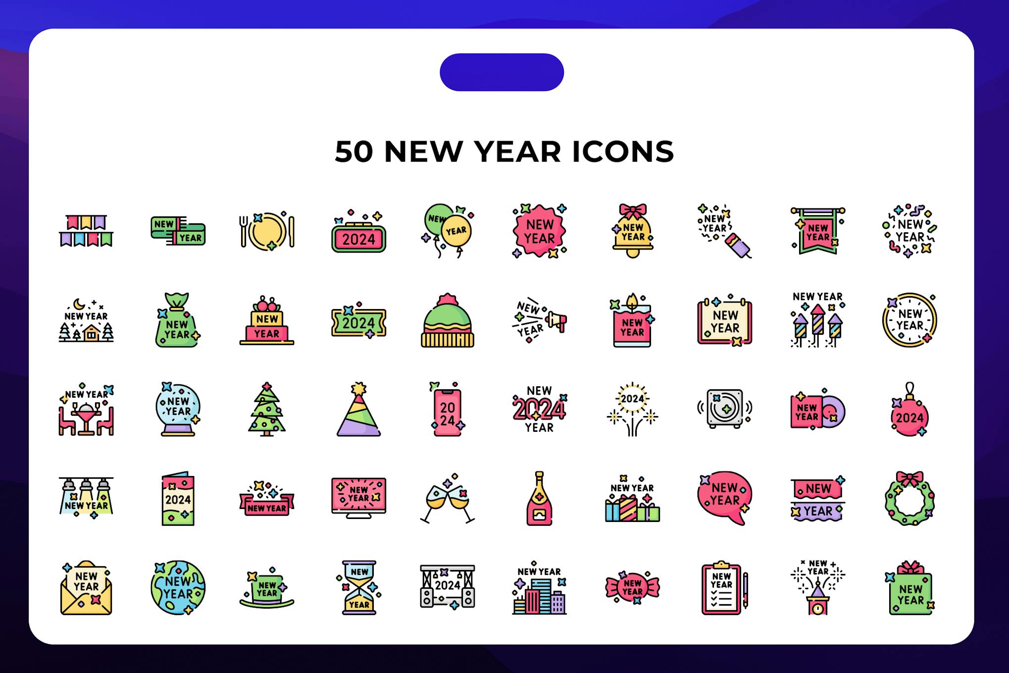 New Year Icons