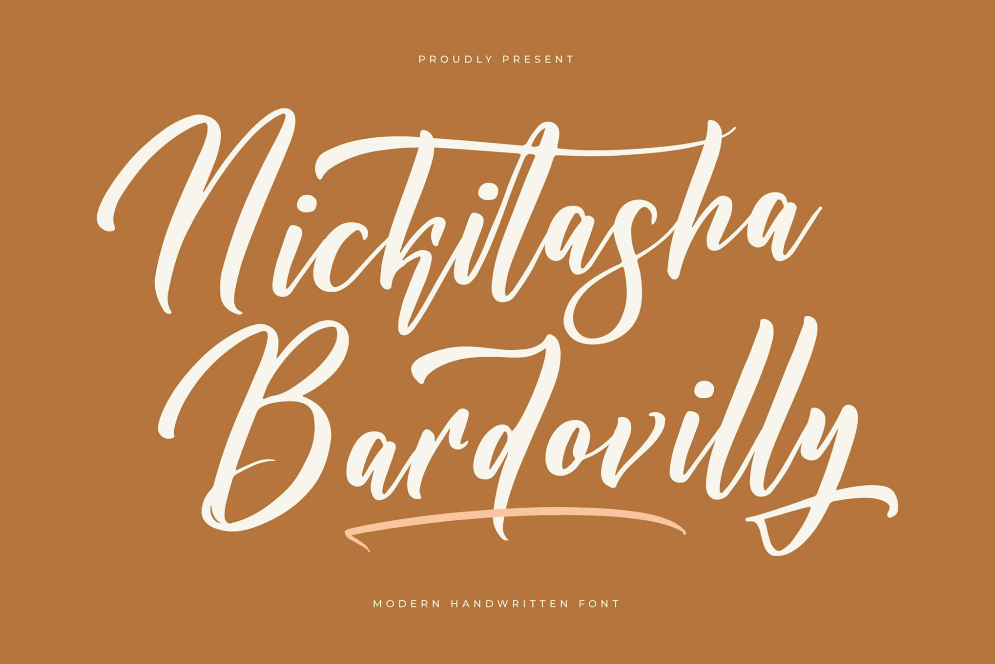 Nickitasha Bardovilly Modern Handwritten Font