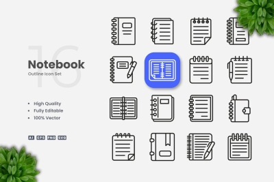 Notebook Outline Icons
