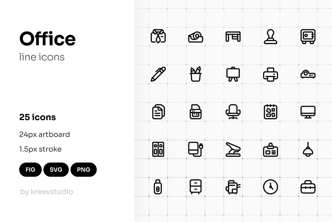 Office Line UI Icons