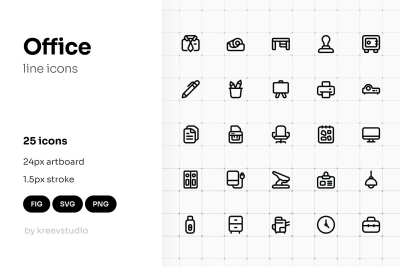 Office Line UI Icons