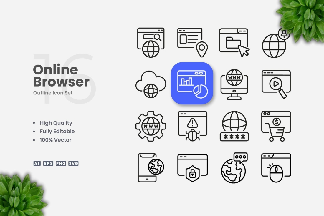 Online Browser Outline Icons