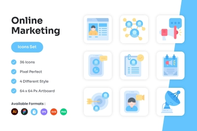 Online Marketing Icons Set