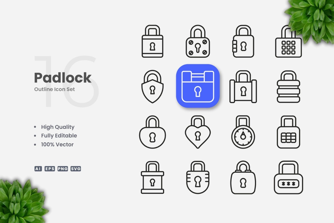 Padlock Outline Icons