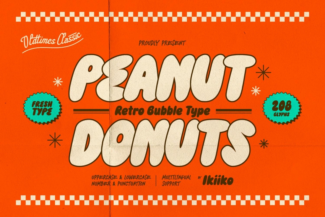 Peanut Donuts - Retro Bubble Font