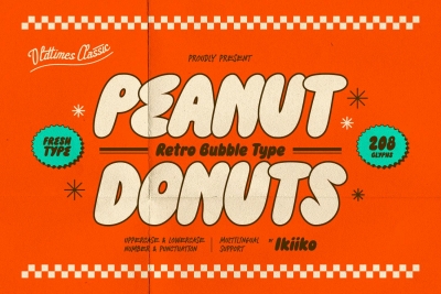 Peanut Donuts - Retro Bubble Font