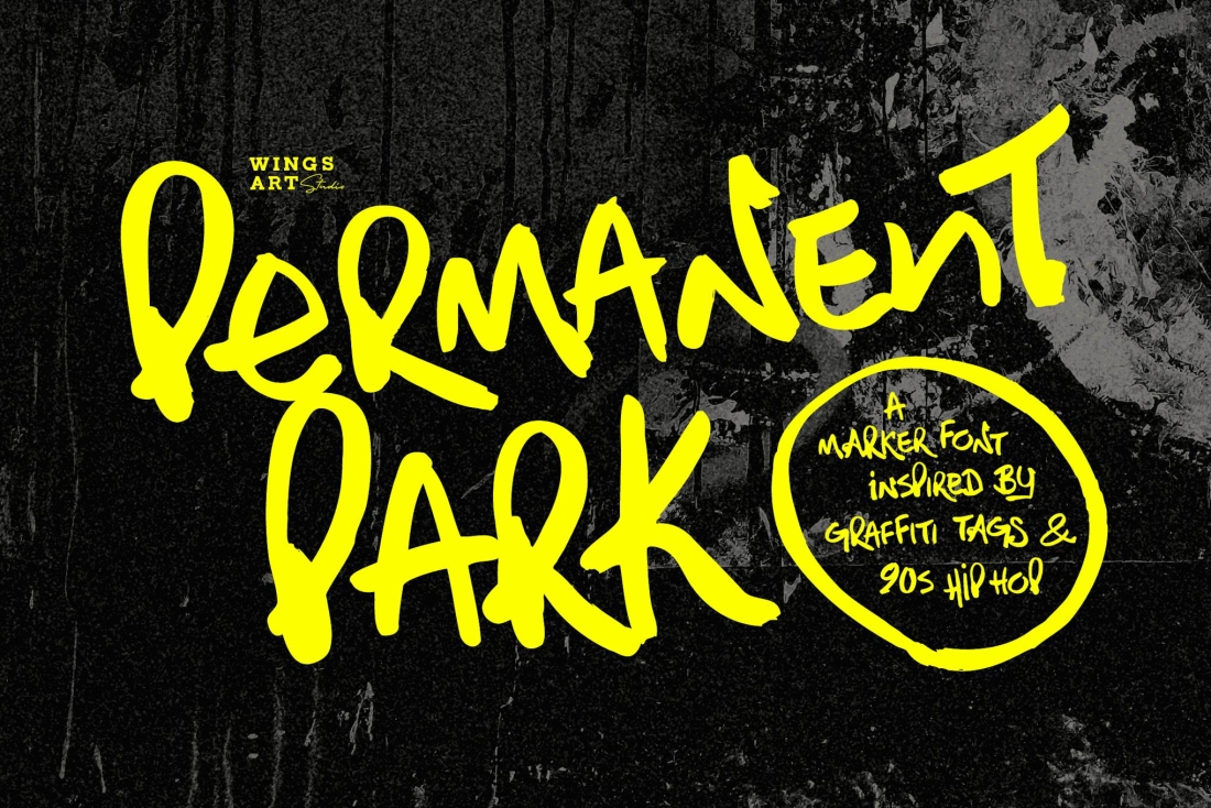 Permanent Park - 90s Graffiti HipHop Inspired Font