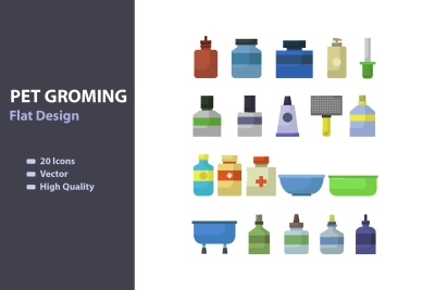 Pet Grooming Icons Pack