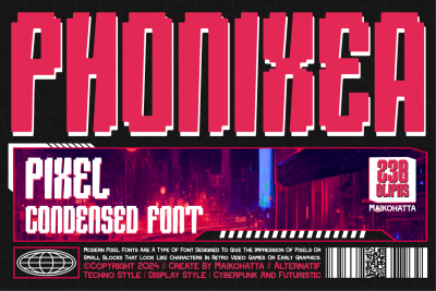 Phonixea - Pixel Condensed Font