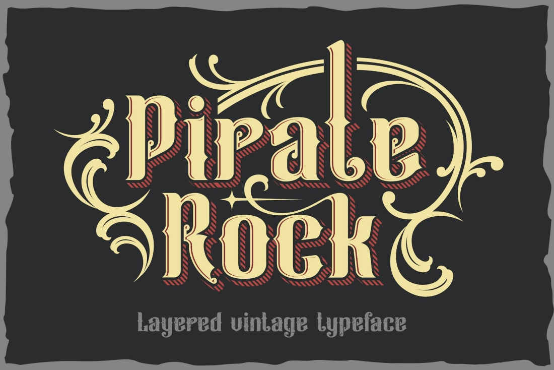 Pirate rock - vintage layered font