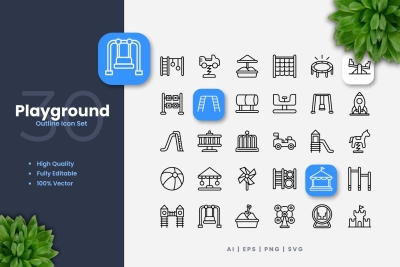 Playground Outline Icons