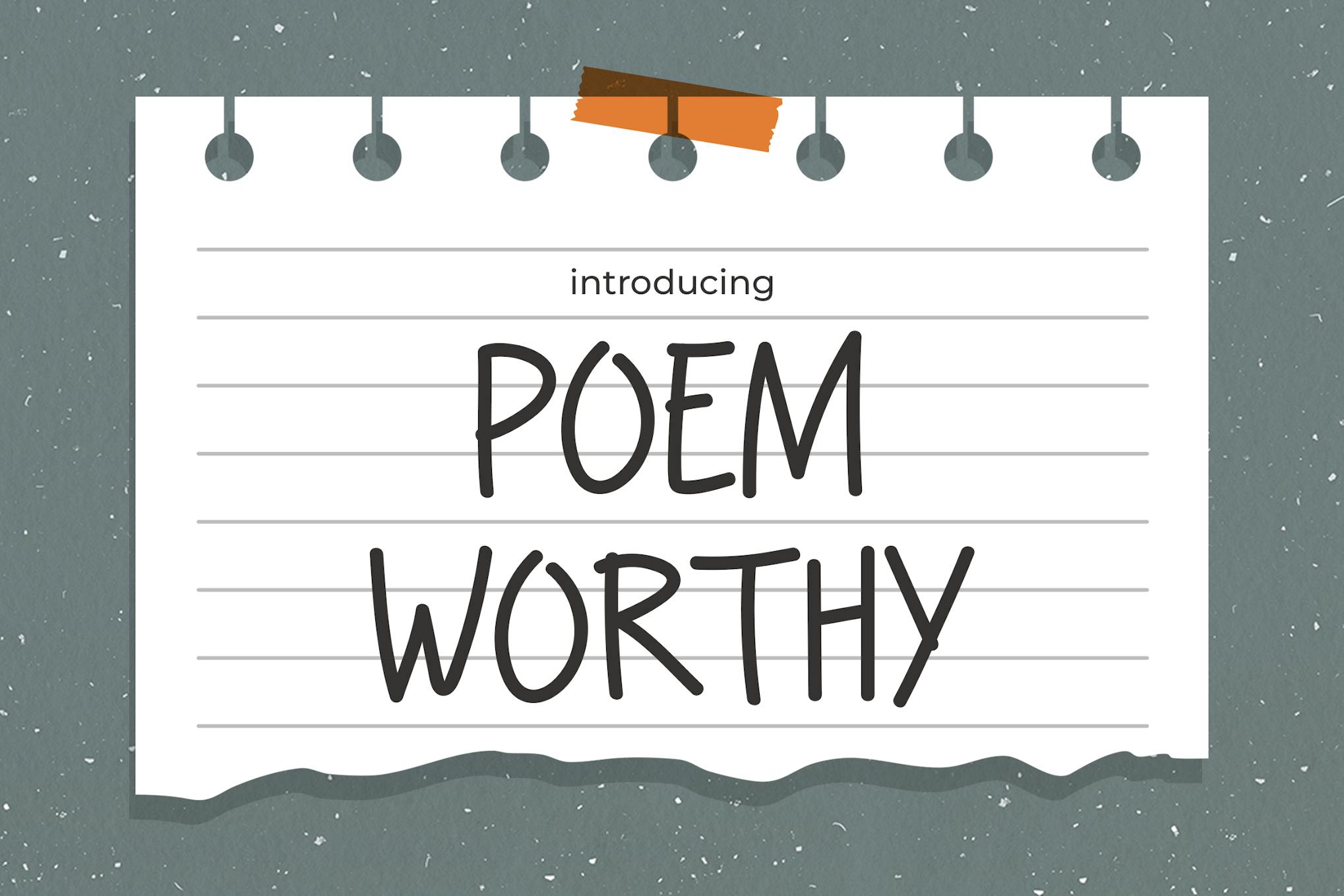 Poem Worthy – Handwritten Elegance Font