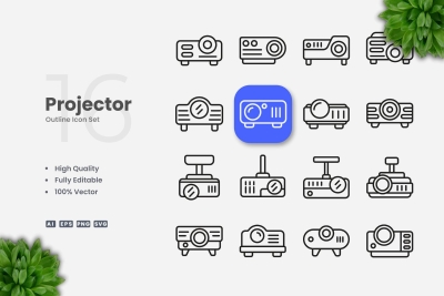 Projector Outline Icons