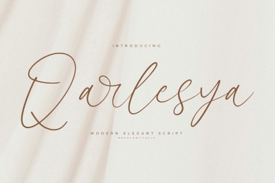 Qarlesya Modern Elegant script Font