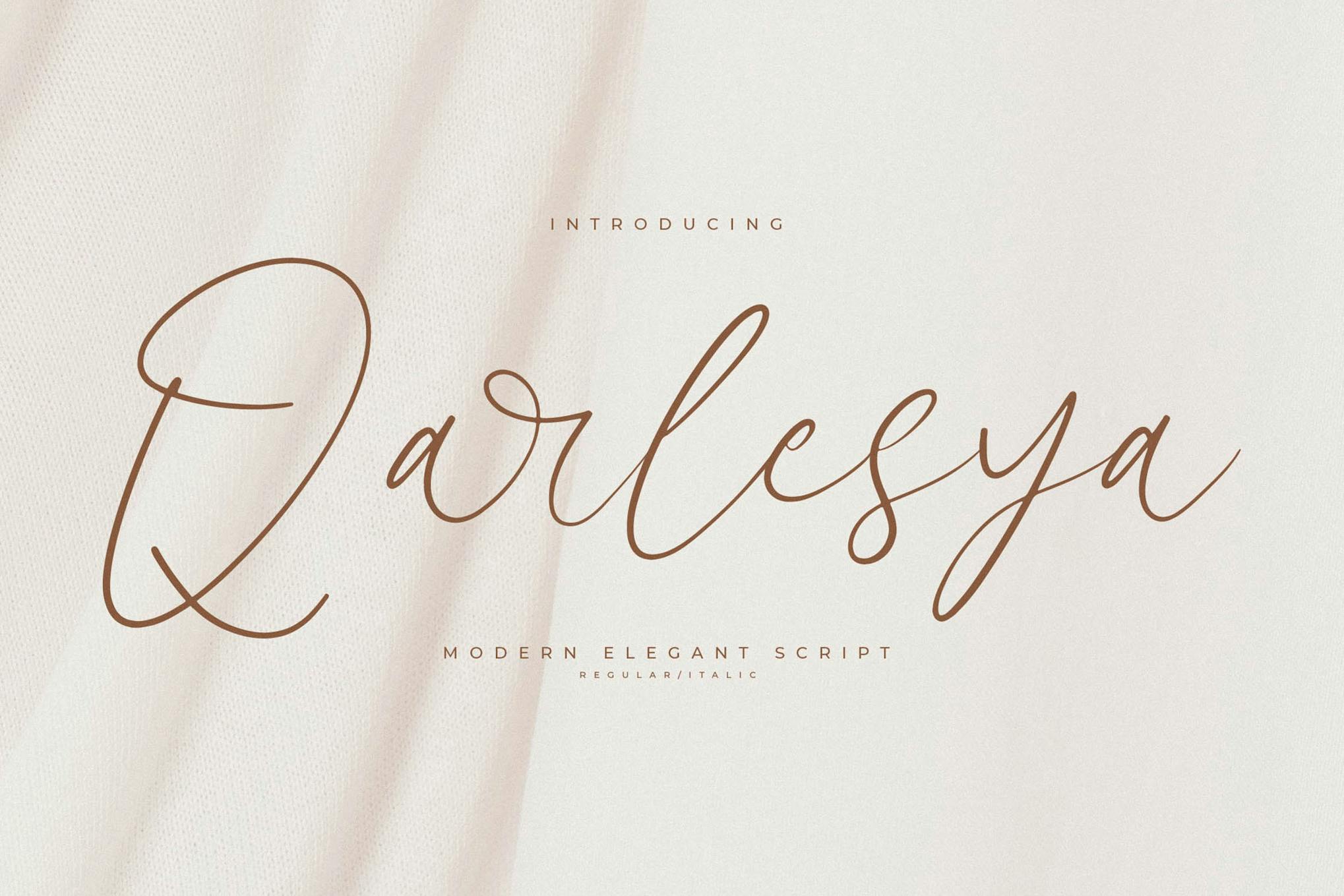 Qarlesya Modern Elegant script Font