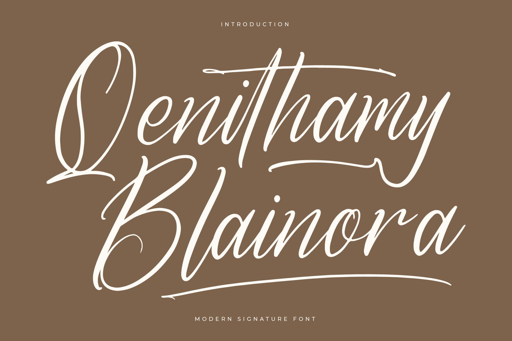 Qenithamy Blainora Modern Signature Font