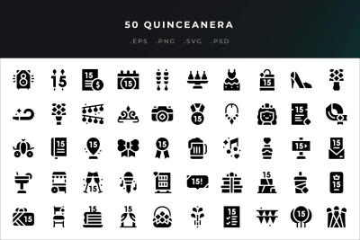 Quinceanera Icons
