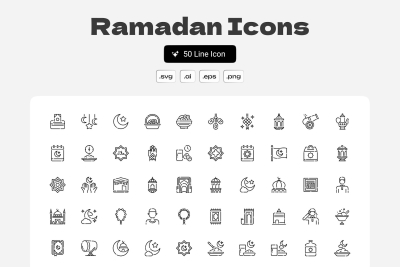 Ramadan Icons Set