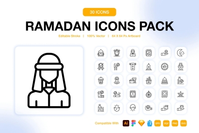 Ramadan Outline Icons