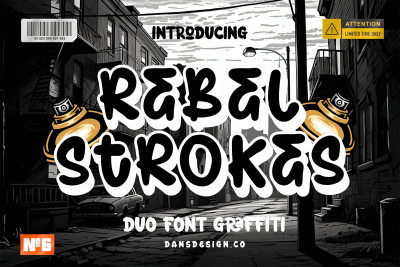 Rebel Strokes Marker Graffiti Brush Duo Font