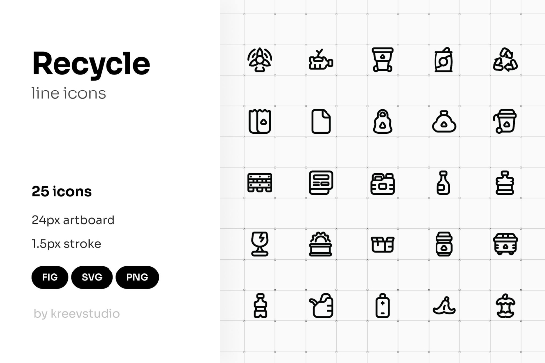 Recycle Line UI Icons