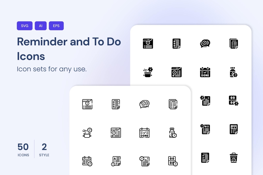 Reminder and To Do Icons