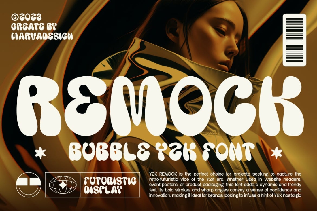 Remock - Retro Bubble Y2K Font