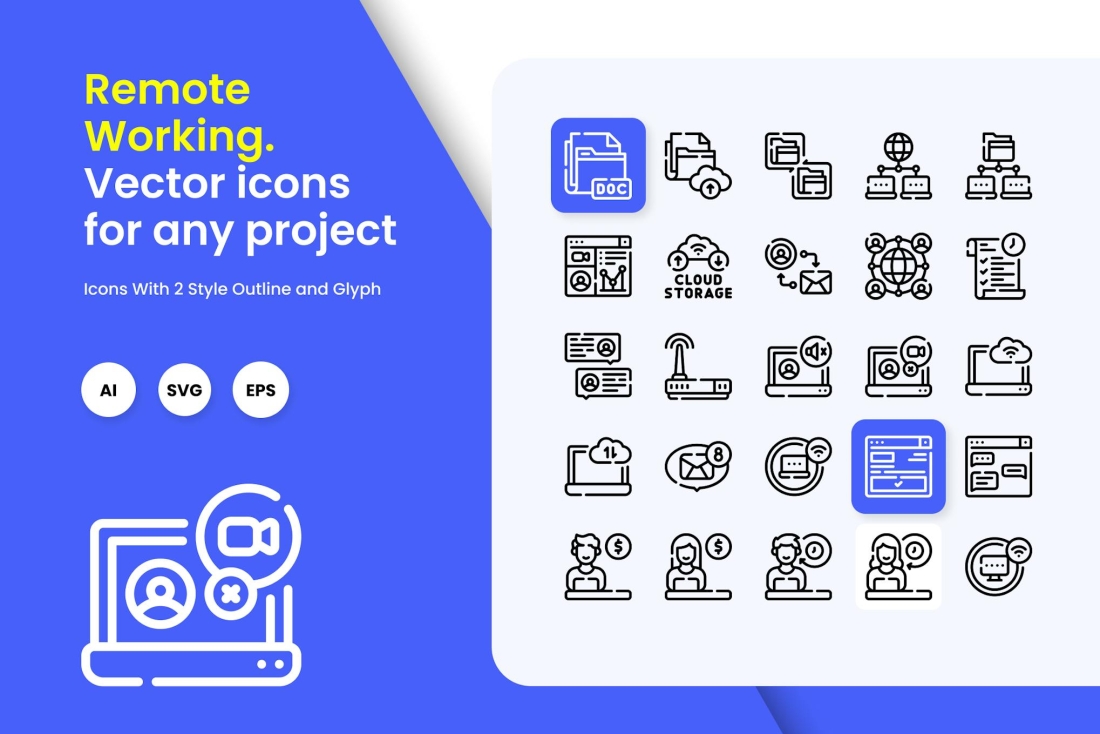 Remote Working Icons