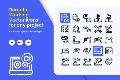 Remote Working Icons