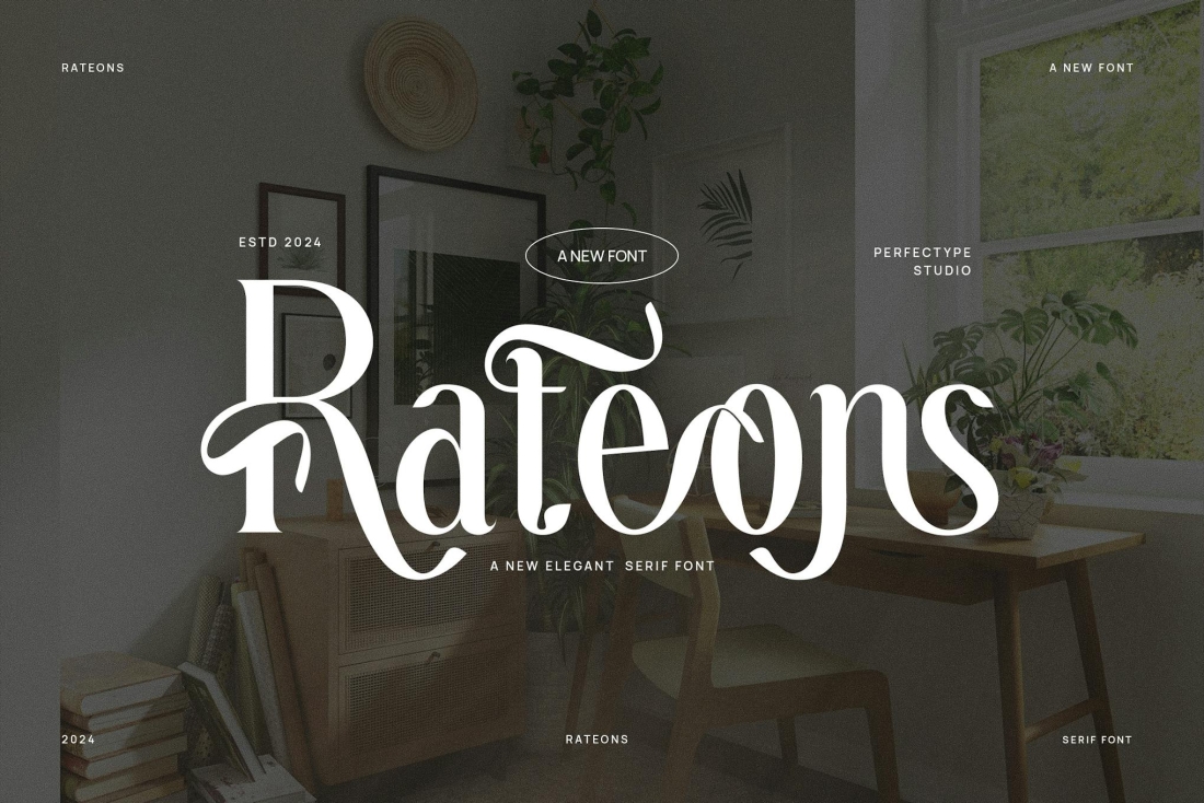 Reteons Elegant Ligature Serif Font Typeface
