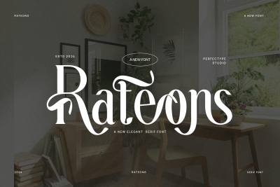 Reteons Elegant Ligature Serif Font Typeface