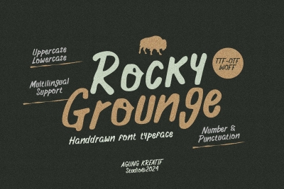 Rocky Grounge - Handdrawn Typeface