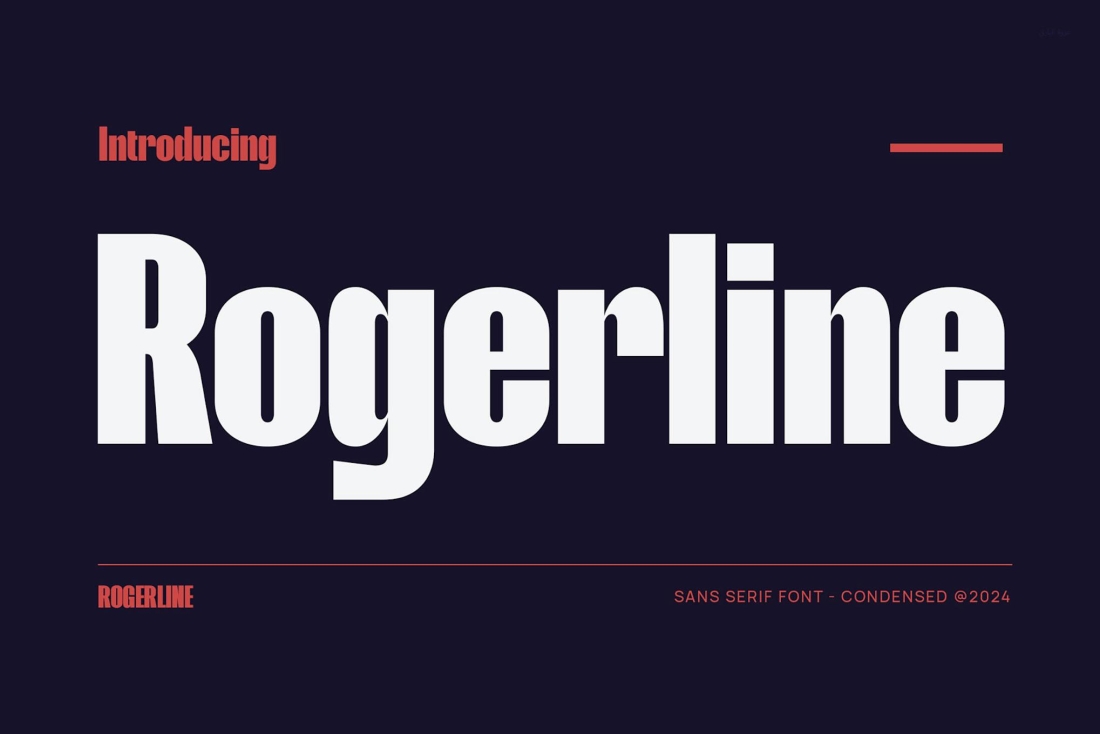 Rogerline - Modern Condensed Sans Serif