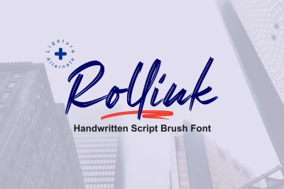 Rollink - a simple brush font