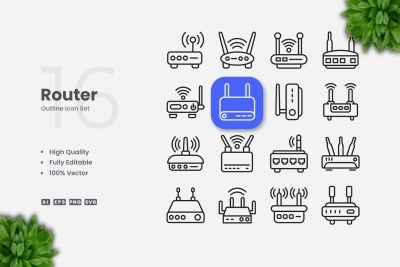 Router Outline Icons